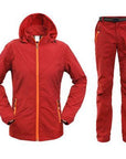Men&Women Quick Dry Breathable Jackets Pants Outdoor Sports Suit Brand-HO Outdoor Store-Women Red-M-Bargain Bait Box