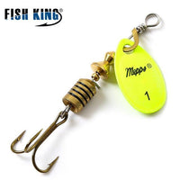 Mepps Spinner Bait 0#-5# 4 Color With Mustad Treble Hooks 35647-Br Arttificial-Fishing Tackle-Yellow-Bargain Bait Box