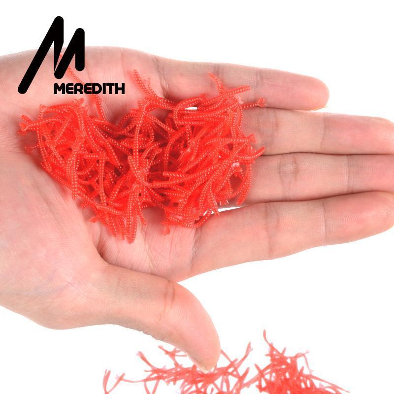Meredith 1000Pcs Smell Red Worm Lures 2Cm Hot-Selling Soft Bait Carp Fishing-MEREDITH Official Store-Bargain Bait Box