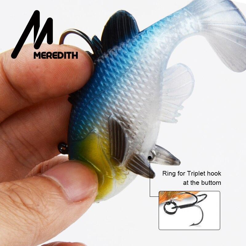 Meredith 3.15" Crappie Lead Jig Heads With Paddle Tail Artificial Sunfish-Fishing Lures-EastRain FishingTackle Store-A-Bargain Bait Box