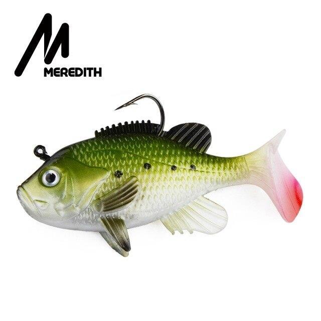 Meredith 3.15" Crappie Lead Jig Heads With Paddle Tail Artificial Sunfish-Fishing Lures-EastRain FishingTackle Store-C-Bargain Bait Box