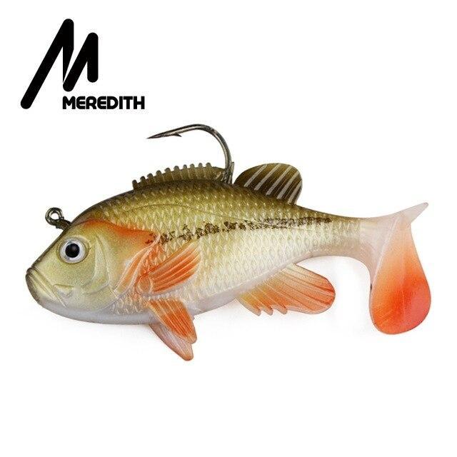 Meredith 3.15&quot; Crappie Lead Jig Heads With Paddle Tail Artificial Sunfish-Fishing Lures-EastRain FishingTackle Store-D-Bargain Bait Box