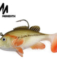 Meredith 3.15" Crappie Lead Jig Heads With Paddle Tail Artificial Sunfish-Fishing Lures-EastRain FishingTackle Store-D-Bargain Bait Box