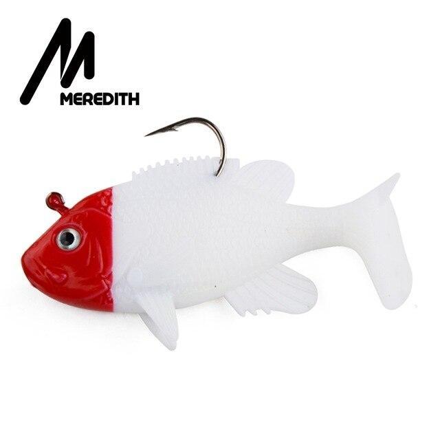 Meredith 3.15" Crappie Lead Jig Heads With Paddle Tail Artificial Sunfish-Fishing Lures-EastRain FishingTackle Store-E-Bargain Bait Box