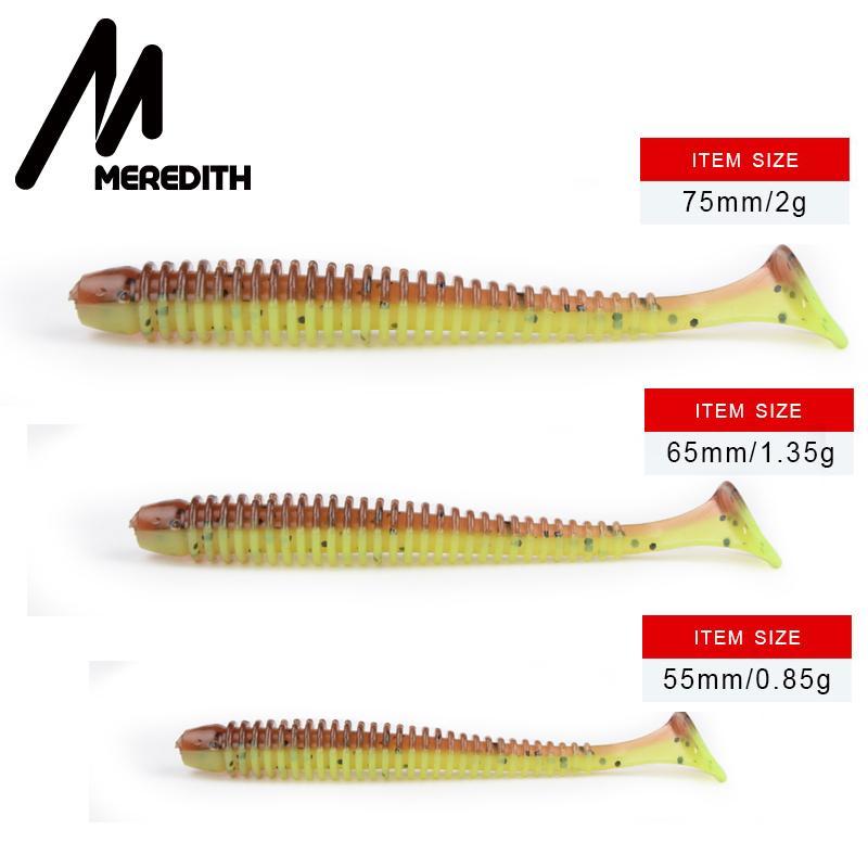 Meredith 55Mm/0.85G 20Pcs/Lot Swing Impact Fishing Lures Swimbait Craws Soft-MEREDITH FishingTackle Store-A-Bargain Bait Box