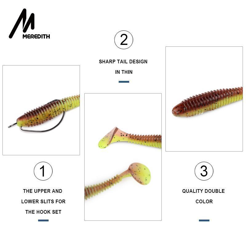 Meredith 75Mm/3G 10Pcs/Lot Fishing Soft Lures Craws Soft Lures Fat Swing-MEREDITH Official Store-A-Bargain Bait Box