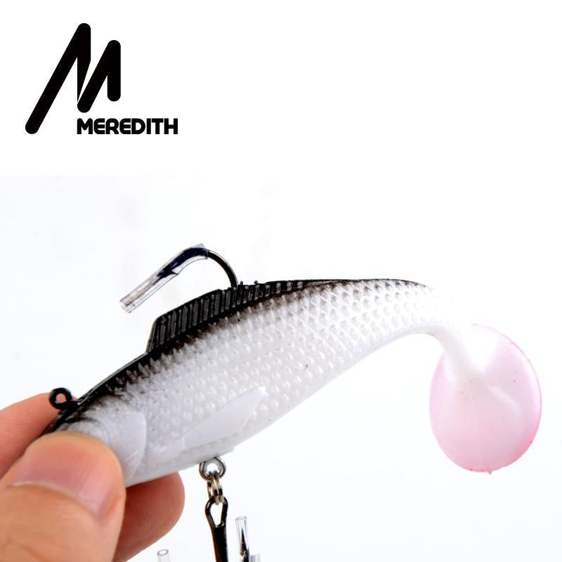 Meredith Fishing 3Pcs 18G 10Cm Long Tail Fishing Tackle Soft Baits Wobblers Soft-MEREDITH Official Store-A-Bargain Bait Box