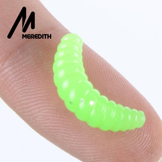 Meredith Promotion Hot Sell 200Pcs 2Cm 0.38G Maggot Grub Soft Lure Baits Smell-MEREDITH Official Store-B-Bargain Bait Box