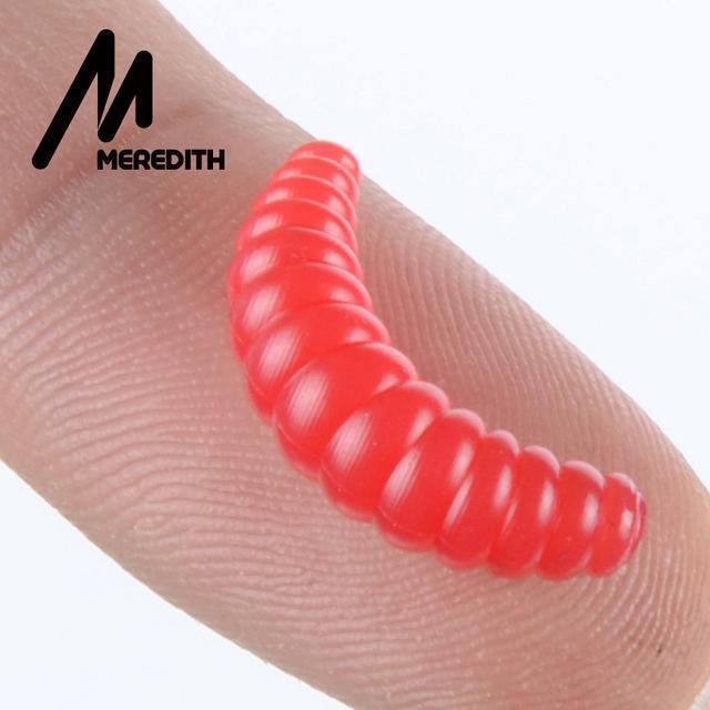 Meredith Promotion Hot Sell 200Pcs 2Cm 0.38G Maggot Grub Soft Lure Baits Smell-MEREDITH Official Store-C-Bargain Bait Box
