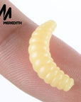 Meredith Promotion Hot Sell 200Pcs 2Cm 0.38G Maggot Grub Soft Lure Baits Smell-MEREDITH Official Store-E-Bargain Bait Box