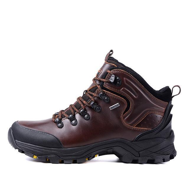 Merrto Men High Quality Leather Hiking Shoes Waterproof Wear Resistant-MERRTO Official Store-Red-brown-6.5-Bargain Bait Box