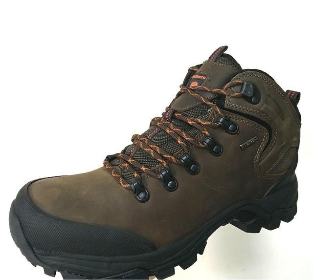 Merrto Men High Quality Leather Hiking Shoes Waterproof Wear Resistant-MERRTO Official Store-Rock Color-6.5-Bargain Bait Box