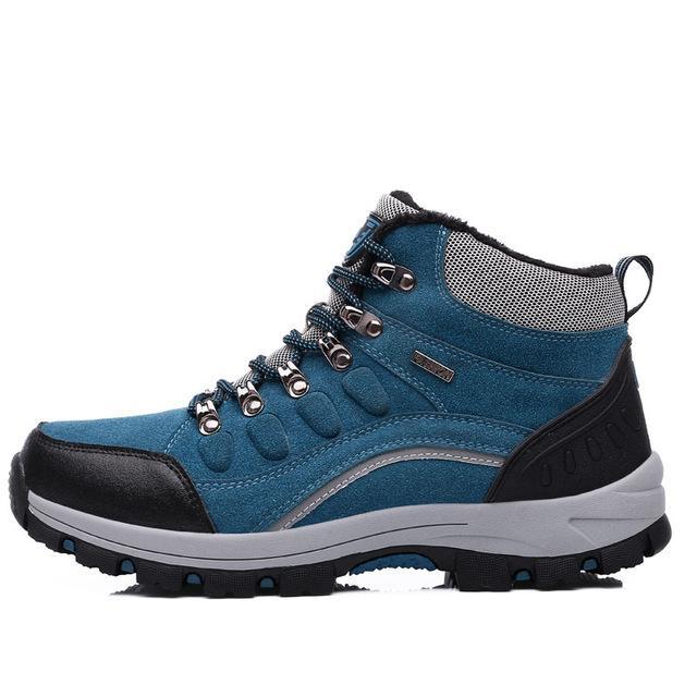 Merrto Winter Man Outdoor Hiking Shoes Hight Cut Plush Lovers Sneaker Camping-MERRTO Official Store-Blue-4.5-Bargain Bait Box