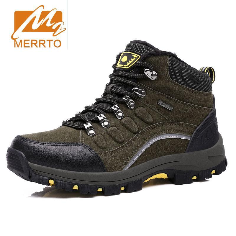 Merrto Winter Man Outdoor Hiking Shoes Hight Cut Plush Lovers Sneaker Camping-MERRTO Official Store-Blue-4.5-Bargain Bait Box