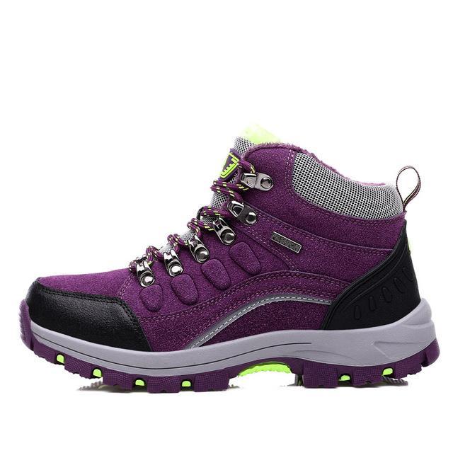 Merrto Winter Man Outdoor Hiking Shoes Hight Cut Plush Lovers Sneaker Camping-MERRTO Official Store-Purple-4.5-Bargain Bait Box