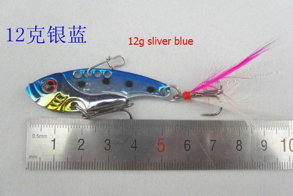 Metal Fishing Lure Crankbait Floating Crank Spinnerbait Green And Gold Bait-Rompin Fishing Tackle Store-12g sliver blue-Bargain Bait Box
