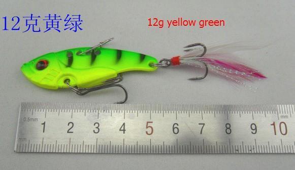Metal Fishing Lure Crankbait Floating Crank Spinnerbait Green And Gold Bait-Rompin Fishing Tackle Store-12g yellow green-Bargain Bait Box
