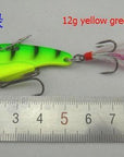 Metal Fishing Lure Crankbait Floating Crank Spinnerbait Green And Gold Bait-Rompin Fishing Tackle Store-12g yellow green-Bargain Bait Box