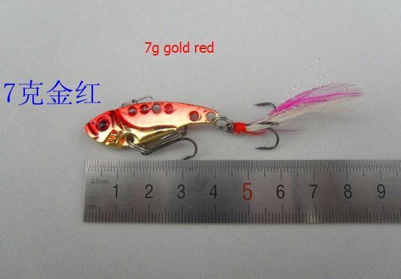 Metal Fishing Lure Crankbait Floating Crank Spinnerbait Green And Gold Bait-Rompin Fishing Tackle Store-7g gold red-Bargain Bait Box