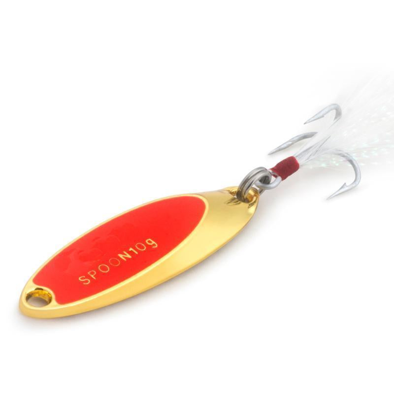 Metal Lure For Fishing Spoon Lure 7.5G 10G 15G 20G Red/Luminous Gold/Silver-Kylebooker Fishing Store-7.5g Gold Red-Bargain Bait Box