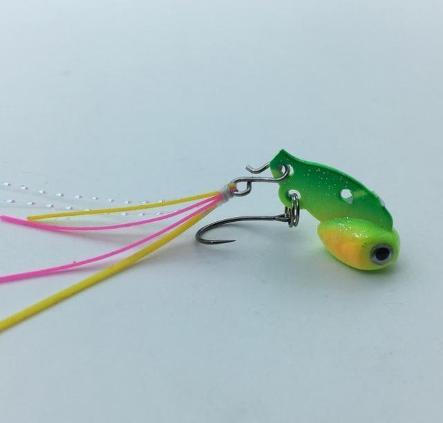Metal Vib Fishing Lure 3G 2.0Cm Fishing Tackle Pin Feather Crankbait-Rompin Fishing Tackle Store-yellow green-Bargain Bait Box