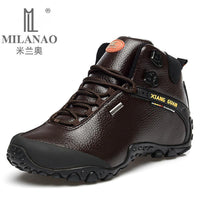 Milanao Men Outdoor Shoes High State Waterproof Leather Hiking Sneakers-MILANAO Official Store-81998 black-6-Bargain Bait Box