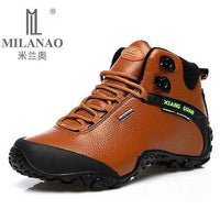 Milanao Men Outdoor Shoes High State Waterproof Leather Hiking Sneakers-MILANAO Official Store-81998 yellow-6-Bargain Bait Box