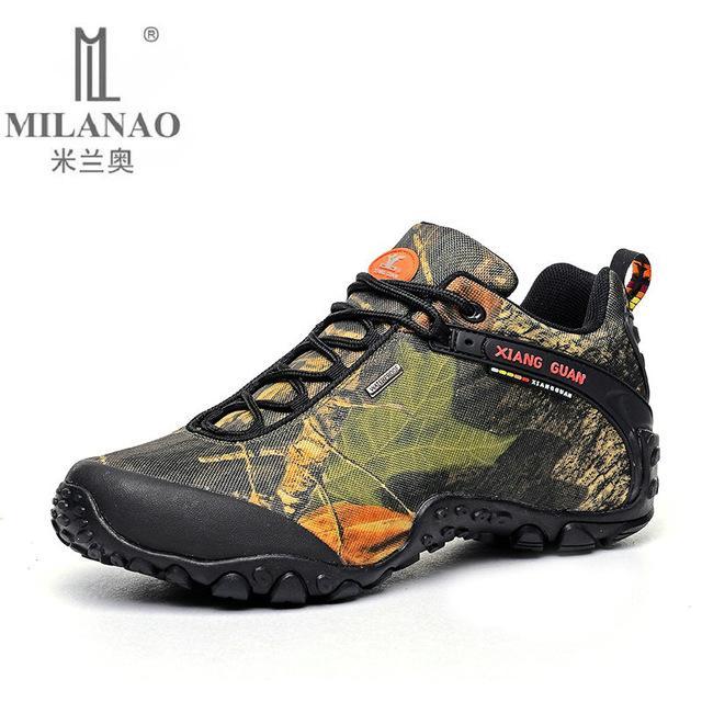Milanao Men Outdoor Waterproof Canvas Hiking Shoes , Low Anti Skid Wear-MILANAO Official Store-81289 Forest black-4-Bargain Bait Box