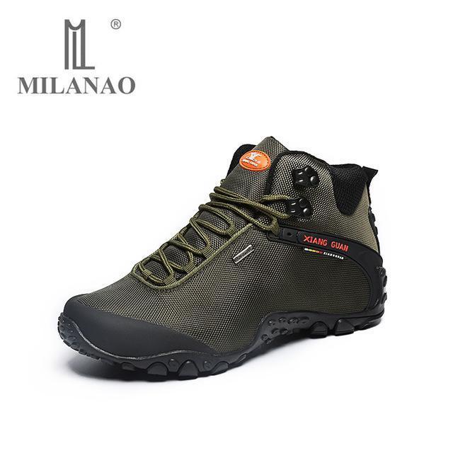 Milanao Men Suede Mountain Walking Camping Shoes Hiking Boots Outdoor-MILANAO Official Store-82283army green-6-Bargain Bait Box