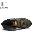 Milanao Men Suede Mountain Walking Camping Shoes Hiking Boots Outdoor-MILANAO Official Store-82283black-6-Bargain Bait Box