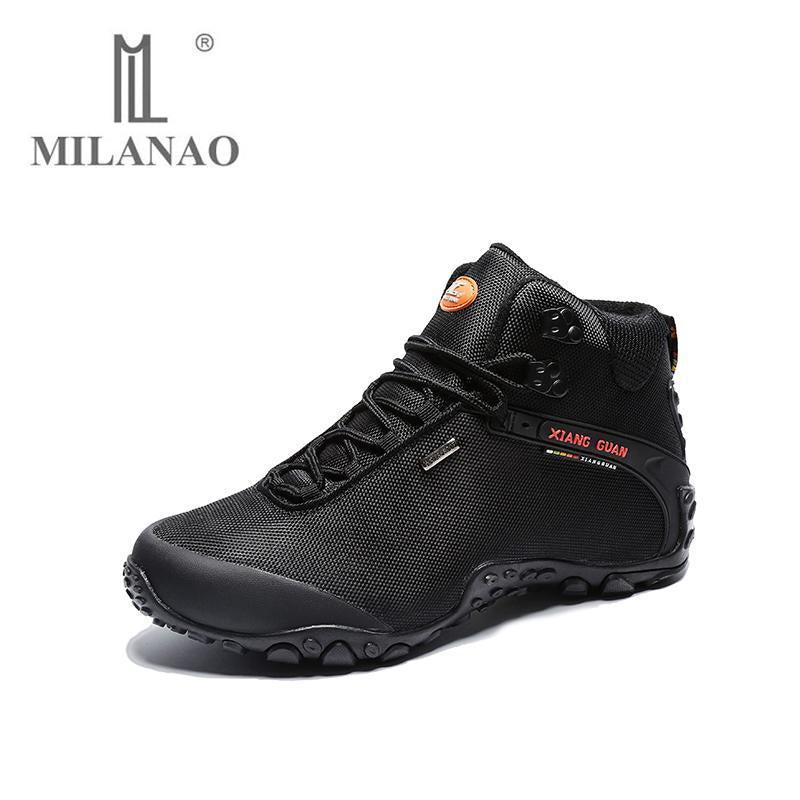 Milanao Men Suede Mountain Walking Camping Shoes Hiking Boots Outdoor-MILANAO Official Store-82283black-6-Bargain Bait Box