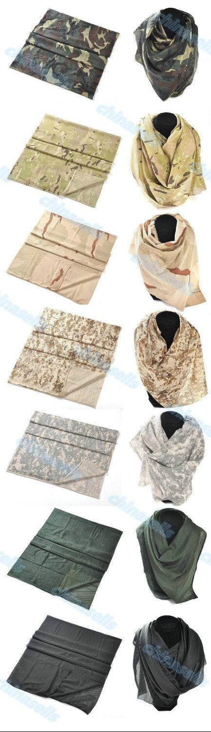 Military Camouflage Mesh Scarf Breathable Veil Sniper Cover Neckerchief-liang jialiang&#39;s store-1-Bargain Bait Box