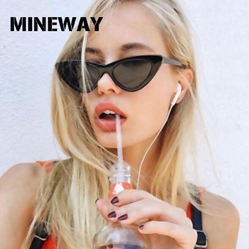 Mineway Brand Designer Sunglasses Women Vintage Cat Eye Sexy Small Frame-Sunglasses-MINEWAY Store-Black frame gray-Bargain Bait Box
