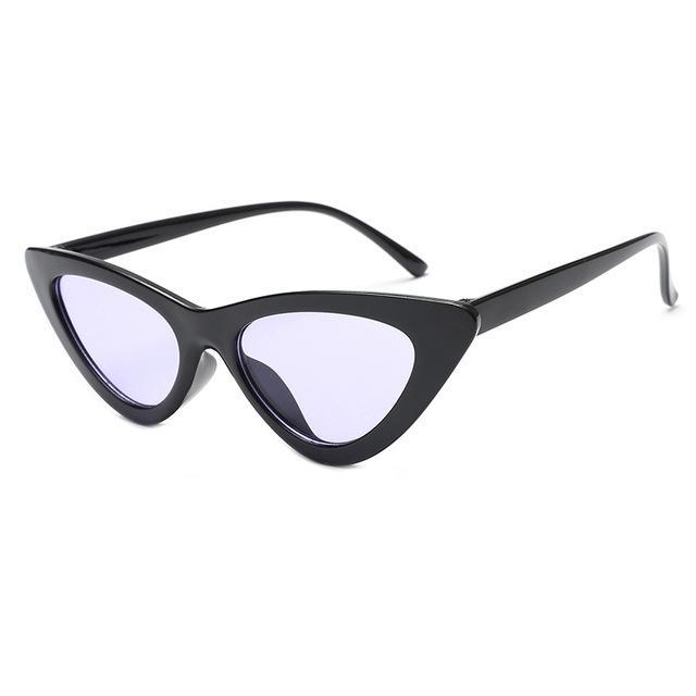 Mineway Brand Designer Sunglasses Women Vintage Cat Eye Sexy Small Frame-Sunglasses-MINEWAY Store-Black frame purple-Bargain Bait Box