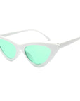 Mineway Brand Designer Sunglasses Women Vintage Cat Eye Sexy Small Frame-Sunglasses-MINEWAY Store-White frame green-Bargain Bait Box
