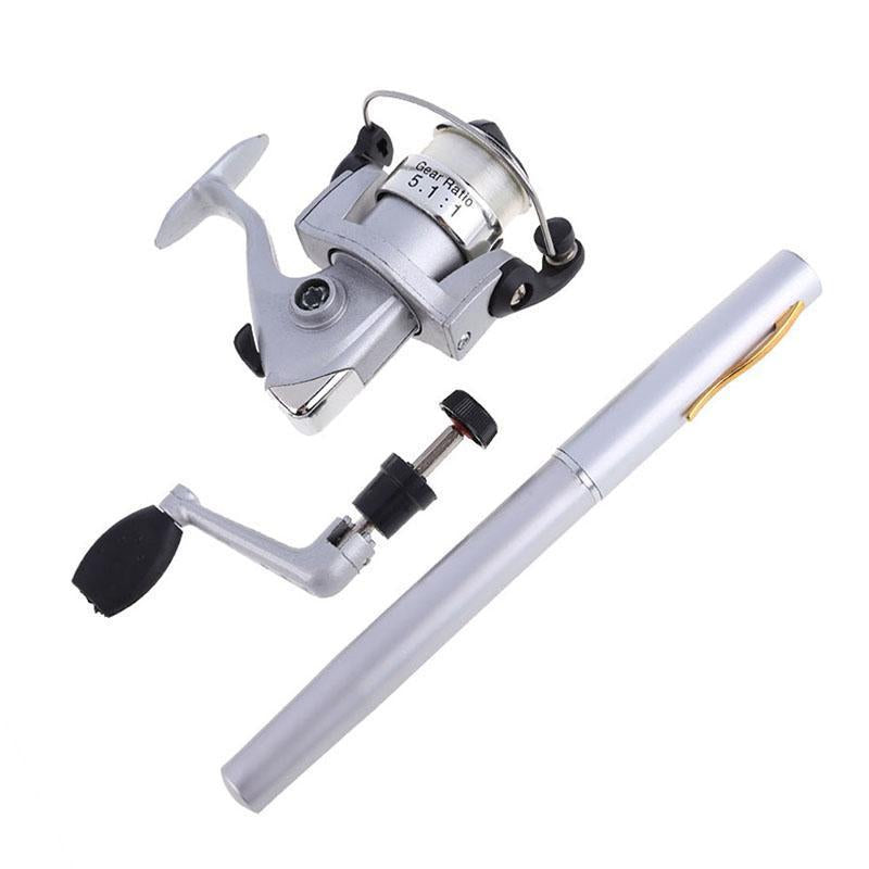 Mini Aluminum Alloy Pocket Pen Automatic Fishing Rod Sea River Lake Stainless-Automatic Fishing Rods-China Good Deal Store-White-Bargain Bait Box