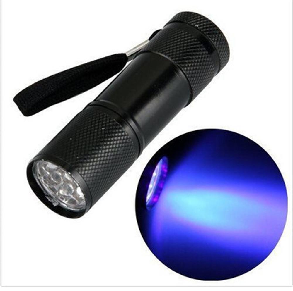 Mini Aluminum Uv Ultra Violet 9 Led Flashlight Blacklight Torch Light Lamp-Poerf Store-Bargain Bait Box