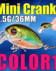Mini Crank 36Mm 3.5G Fishing Lure Hard Bait Fishing Tackle With Bkk Hooks-Afishlure Official Store-COLOR1-Bargain Bait Box