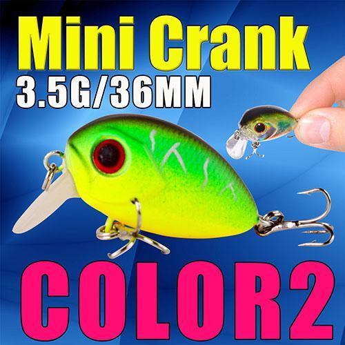 Mini Crank 36Mm 3.5G Fishing Lure Hard Bait Fishing Tackle With Bkk Hooks-Afishlure Official Store-COLOR2-Bargain Bait Box