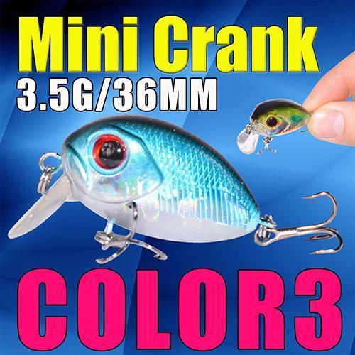 Mini Crank 36Mm 3.5G Fishing Lure Hard Bait Fishing Tackle With Bkk Hooks-Afishlure Official Store-COLOR3-Bargain Bait Box