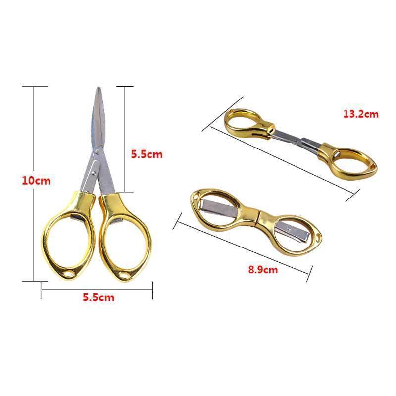 Mini Folding Stainless Steel Scissors Keychain Fishing Travel Scissor Cutter-B2C Shop 88 Store-Golden-Bargain Bait Box