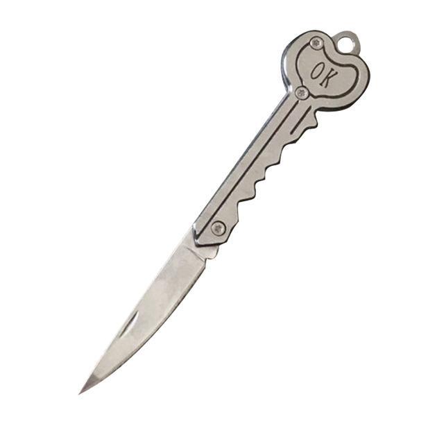 Mini Key Knife Camp Outdoor Keyring Ring Keychain Fold Open Opener Pocket-LoveOutdoor Store-Silver-Bargain Bait Box