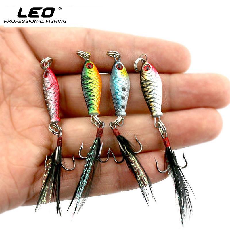 Mini Metal Fishing Lure With Feather Lifelike 3D Eye Artificial Fish Hard Bait-leo Official Store-1-Bargain Bait Box