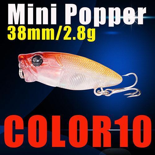 Mini Popper Fishing Lures 38Mm 2.8G 3D Eyes Bait Crankbait Wobblers Tackle-A Fish Lure Wholesaler-COLOR10-Bargain Bait Box