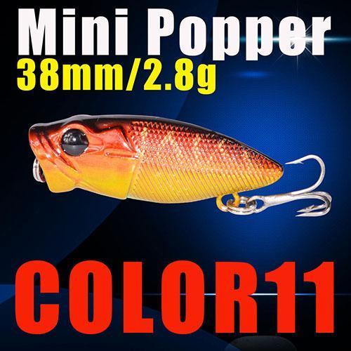 Mini Popper Fishing Lures 38Mm 2.8G 3D Eyes Bait Crankbait Wobblers Tackle-A Fish Lure Wholesaler-COLOR11-Bargain Bait Box