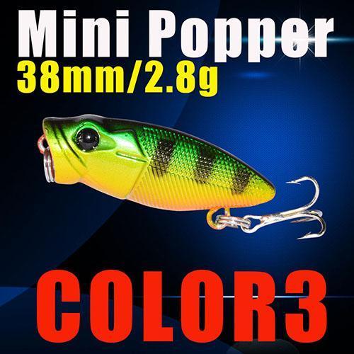 Mini Popper Fishing Lures 38Mm 2.8G 3D Eyes Bait Crankbait
