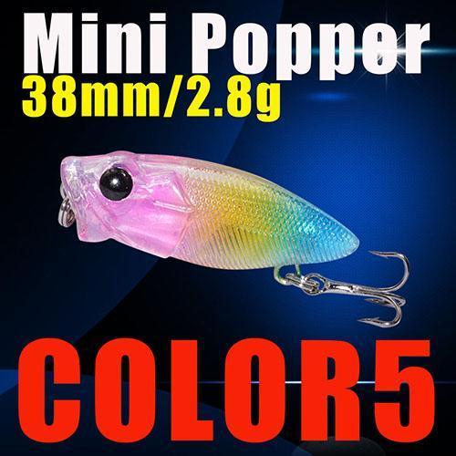 Mini Popper Fishing Lures 38Mm 2.8G 3D Eyes Bait Crankbait Wobblers Tackle-A Fish Lure Wholesaler-COLOR5-Bargain Bait Box