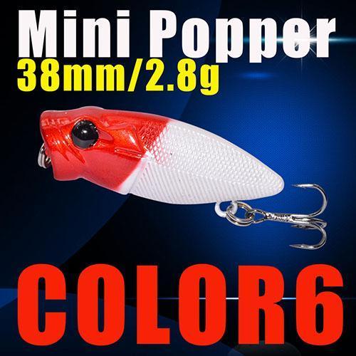 Mini Popper Fishing Lures 38Mm 2.8G 3D Eyes Bait Crankbait Wobblers Tackle-A Fish Lure Wholesaler-COLOR6-Bargain Bait Box