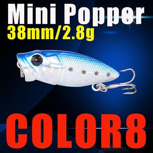 Mini Popper Fishing Lures 38Mm 2.8G 3D Eyes Bait Crankbait Wobblers Tackle-A Fish Lure Wholesaler-COLOR8-Bargain Bait Box