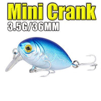Minicrank 36Mm 3.5G Crank Bait Hard Plastic Artificial Fishing Lure Carp Pesca-A Fish Lure Wholesaler-Blue-Bargain Bait Box